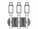 DeLock Kabelhalter 2x3 Stück, weiss, grau, 5 Durchführungen 6