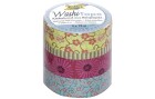Folia Washi Tape Blumenreigen 4er-Set, Detailfarbe: Gelb, Pink