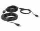 DeLock USB2.0 Kabel A-B 20m schwarz, aktiv verstärkt, braucht