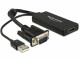 DeLock Konverter VGA - HDMI, mit Audio, Kabeltyp: Konverter