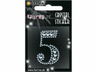 Herma Stickers Zahlensticker Crystal 5, 1 Stück Silber, Motiv: Zahlen