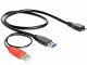 DeLock USB 3.0-Y-Kabel 2x A - MicroB 0.6 m