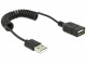 DeLock USB 2.0-Spiralkabel Typ A 0.6 m