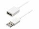 StarTech.com - 3m White USB 2.0 Extension Cable Cord - A to A - USB Male to Female Cable - 1x USB A (M), 1x USB A (F) - White, 3 meter (USBEXTPAA3MW)