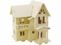 Creativ Company Mini-Haus 3D mit Balkon, Detailfarbe: Braun, Material: Holz