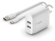 BELKIN USB-Wandladegerät Boost Charge 2-Port USB-A 24W + USB-C