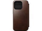 Nomad Modern Horween Leather Folio iPhone 15 Pro Rostbraun