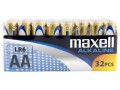 Maxell Europe LTD. Batterie AA 32 Stück, Batterietyp: AA, Verpackungseinheit