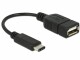 DeLock USB2.0-Adapterkabel A-C, 15cm, schwarz, A