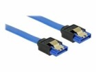 DeLock SATA3-Kabel  50cm blau, Metal-Clip