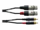 Cordial - Audiokabel - XLR (W) bis RCA x 2 (M) - 3 m - Schwarz