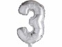 Creativ Company Folienballon 3 Silber, Packungsgrösse: 1 Stück, Grösse