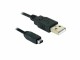 DeLock USB2.0 mini-Kabel 1.5m A-Mini4Pin, Schwarz, Mini 4Pin