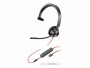 Poly Headset Blackwire 3315 USB-A/C, Klinke, Schwarz, Microsoft