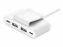 BELKIN USB-Hub 4-Port USB Charge Weiss, Stromversorgung: Keine