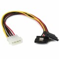 StarTech.com - 12in 4 Pin Molex LP4 to 2x Latching SATA Power Y Cable Adapter