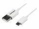 StarTech.com - 3.3 ft. (1 m) USB to Micro USB Cable - USB 2.0 A to Micro B - White - Micro USB Cable (USBPAUB1MW)