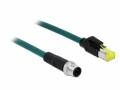 DeLock Patchkabel M12-RJ45 SF/UTP, 1 m, 4 Pin D-kodiert