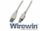 Wirewin USB2.0-Kabel A-B: 1m, grau, bis