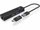 RaidSonic ICY BOX USB-Hub IB-HUB1439-LAN, Stromversorgung: Per