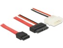 DeLock Slim-SATA-Kabel rot, Molex Strom, 50 cm, Datenanschluss