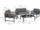 Greemotion Loungeset Nevi, Grau, 4 Sitzplätze, Material: Polyester