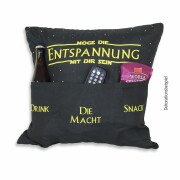 Männerkissen Möge die Entspannung mit Dir sein - Drink, die Macht, Snack