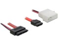 DeLock Slim-SATA-Kabel rot, Molex Strom, 30 cm, Datenanschluss