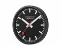 Mondaine Wanduhr Quartz Ø 25 cm, Schwarz/Weiss, Form: Rund