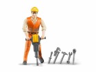 Bruder Spielwaren Spielzeugfigur Bauarbeiter mit Zubehör