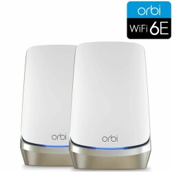 Orbi 960 Serie Quad-Band WiFi 6E Mesh-System, 10.8 Gbit/s, 2er-Set, weiss