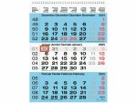 Biella 3-Monatskalender 2025 Blau, Papierformat: 31 x 40 cm