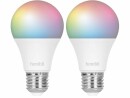 hombli Smart-Glühlampe RGB + CCT, 9W, E27, A60, opal, 2-Pack