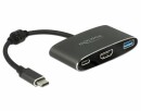 DeLock Adapter USB-C - HDMI, USB 3.0 Schwarz, Kabeltyp