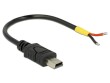 DeLock Stromkabel, USB-MiniB - offen, 10cm