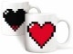 Kikkerland Kaffeetasse Pixel Herz mit Farbwechsel, Tassen Typ