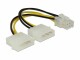 DeLock Y-Stromkabel 6Pin - 2x Molex 15 cm, Kabeltyp