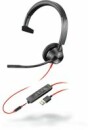 Poly Headset Blackwire 3315 USB-A, Klinke, Schwarz, Microsoft