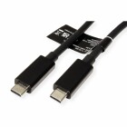 Roline USB 4 Gen 3 Kabel, mit Power Delivery 20V5A, C-C ST/ST, 40 Gbit/s, schwarz, 0,5 m