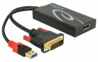 DeLock Adapter 4K, 30HZ DVI-D/USB 2.0 - DisplayPort, Kabeltyp