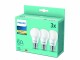 Philips Lampe (60W), 8W, E27, Warmweiss, 3 Stück