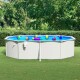 vidaXL Pool mit Stahlwand Oval 490x360x120 cm Wei