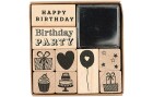 Rico Design Stempelset Happy Birthday mit Kissen schwarz, Motiv