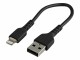 STARTECH .com 15cm(6 in) Durable Black USB-A to Lightning Cable