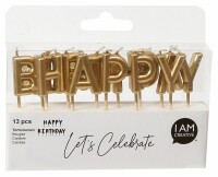 I AM CREATIVE Kerzen, Happy Birthday 6010.906 gold, Kein Rückgaberecht