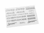 RC4WD Emblem Set, SCX10 II Cherokee, Silber, Aufklebertyp: Emblem