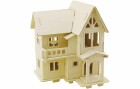 Creativ Company Mini-Haus 3D mit Balkon, Detailfarbe: Braun, Material: Holz