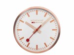 Mondaine Wanduhr Quartz Ø 25 cm, Gold/Weiss, Form: Rund