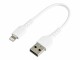 STARTECH .com 6 in(15cm) Durable White USB-A to Lightning Cable