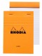 RHODIA    Notizblock orange           A6 - 13600C    liniert               80 Blatt